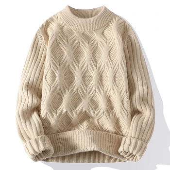 2023 Модни сгъстено удобните меки пуловери за мъжки пуловери с различни цветове, пуловери за мъжки пуловери