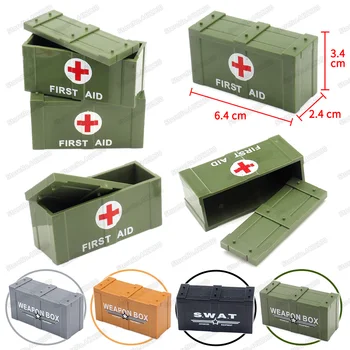 Кутия за лечение, военен блок, Moc WW2, фигурки на войници на бойното поле, медицински кутии, модел детски коледни подаръци играчки