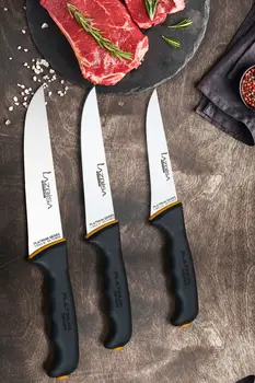 Комплект кухненски Ножове от серия Platinum Набор от Ножове за Месо, Хляб, Зеленчуци от 3