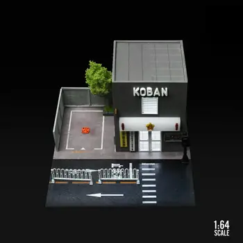 1/64 Модел Кобана, комплекти за диорами, монолитен под натиска на автомобилна витрина, паркинг, строителни комплекти за аксесоари за куклата къща, модел сцена 